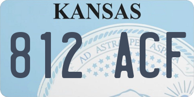 KS license plate 812ACF