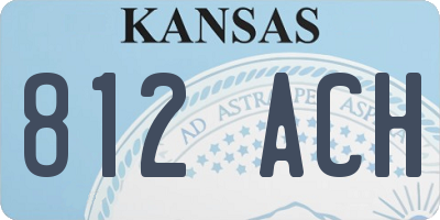 KS license plate 812ACH