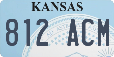 KS license plate 812ACM