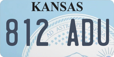 KS license plate 812ADU