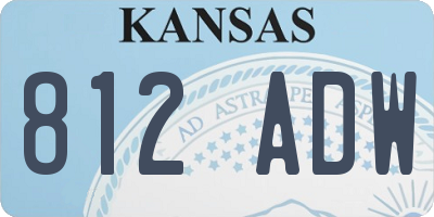 KS license plate 812ADW