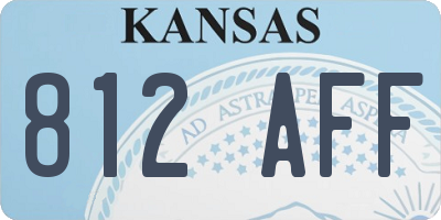 KS license plate 812AFF