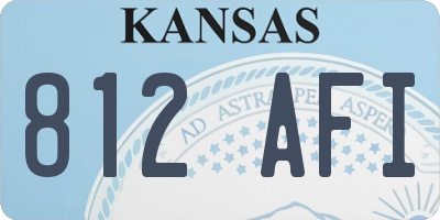 KS license plate 812AFI