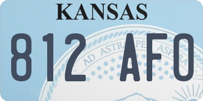KS license plate 812AFO