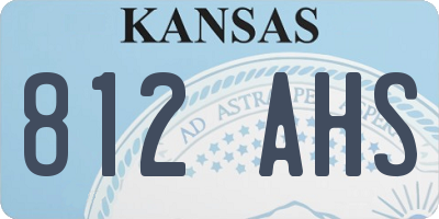 KS license plate 812AHS