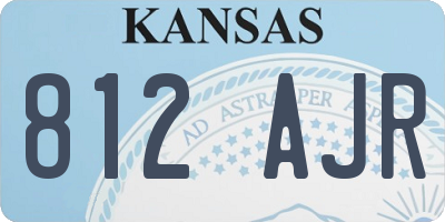 KS license plate 812AJR