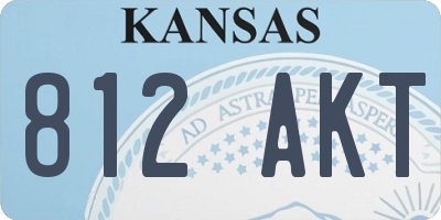 KS license plate 812AKT