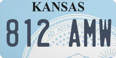 KS license plate 812AMW