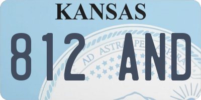 KS license plate 812AND