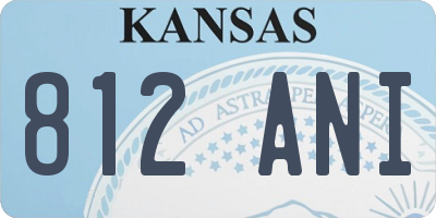 KS license plate 812ANI