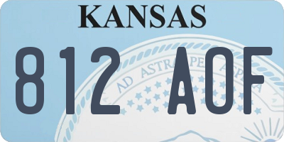 KS license plate 812AOF