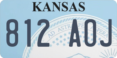 KS license plate 812AOJ