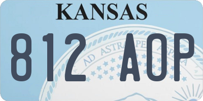 KS license plate 812AOP