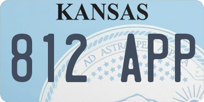 KS license plate 812APP