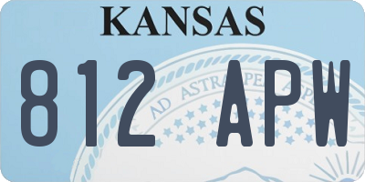 KS license plate 812APW