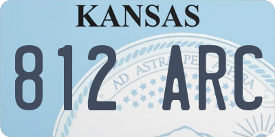 KS license plate 812ARC