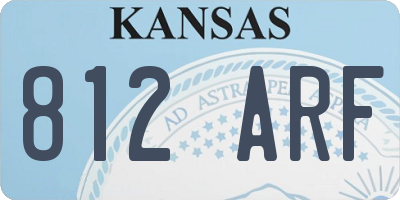 KS license plate 812ARF