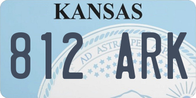 KS license plate 812ARK