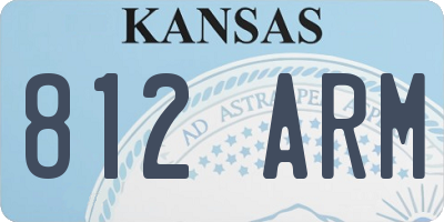 KS license plate 812ARM