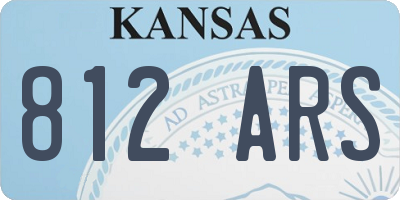 KS license plate 812ARS