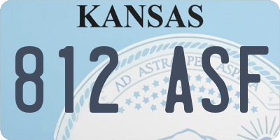 KS license plate 812ASF