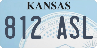 KS license plate 812ASL
