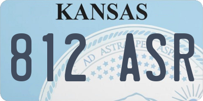 KS license plate 812ASR