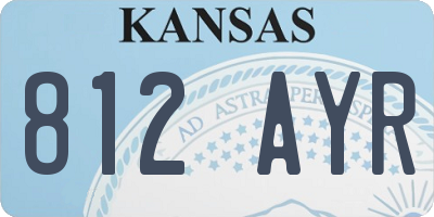 KS license plate 812AYR