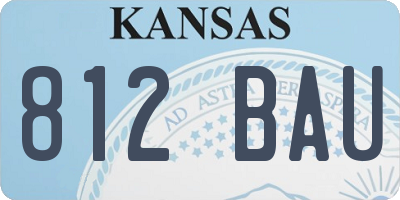 KS license plate 812BAU
