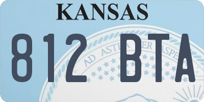 KS license plate 812BTA