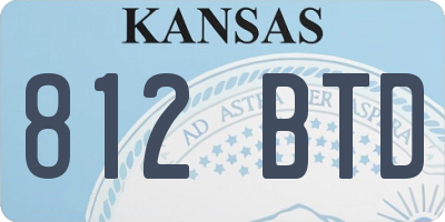 KS license plate 812BTD