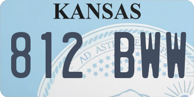KS license plate 812BWW