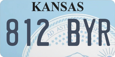 KS license plate 812BYR