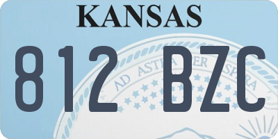 KS license plate 812BZC