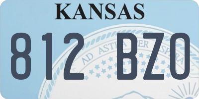 KS license plate 812BZO