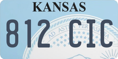 KS license plate 812CIC