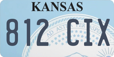 KS license plate 812CIX