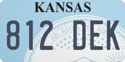 KS license plate 812DEK