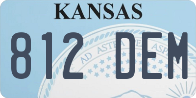 KS license plate 812DEM