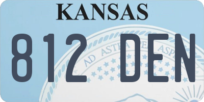 KS license plate 812DEN