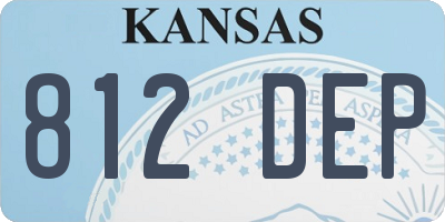 KS license plate 812DEP