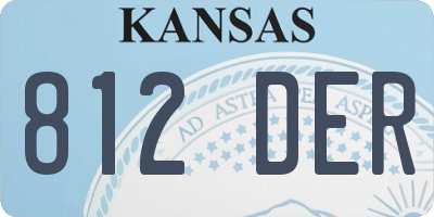 KS license plate 812DER