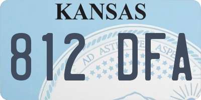 KS license plate 812DFA