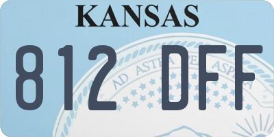 KS license plate 812DFF