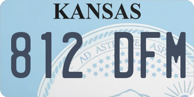 KS license plate 812DFM