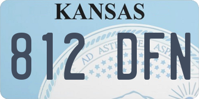 KS license plate 812DFN