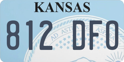 KS license plate 812DFO