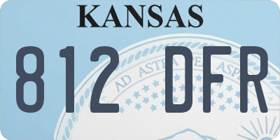 KS license plate 812DFR