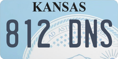 KS license plate 812DNS