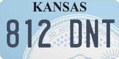 KS license plate 812DNT